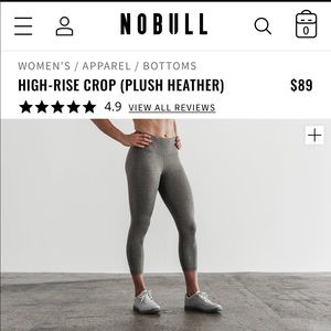 Nobull  Plush Heather Grey high-rise crop